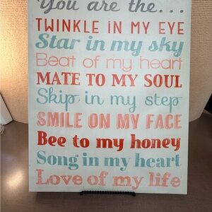 Hobby Lobby Inspirational Wall Art in Red, Blue, and Orange